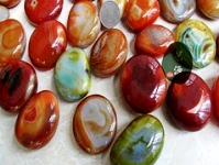 After polishing the colored stone